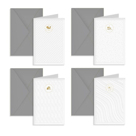 Biglietti auguri SENZA TESTO carta cotone 12pz Biglietti auguri SENZA TESTO carta cotone 12pz