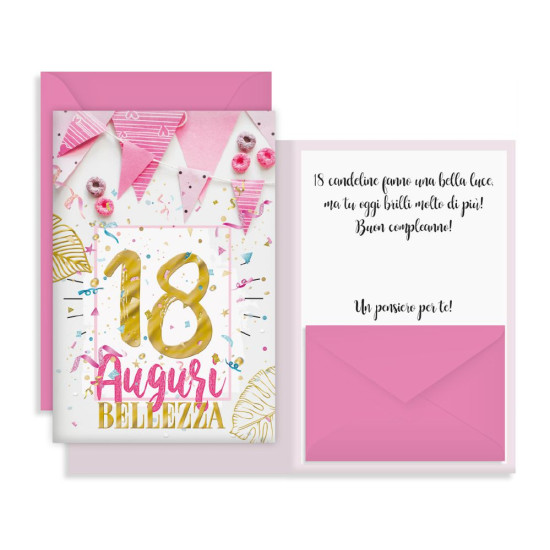 Biglietti auguri porta soldi 18 ANNI 12pz Biglietti auguri porta soldi 18 ANNI 12pz