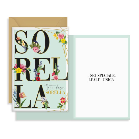 Biglietto auguri SORELLA 6pz