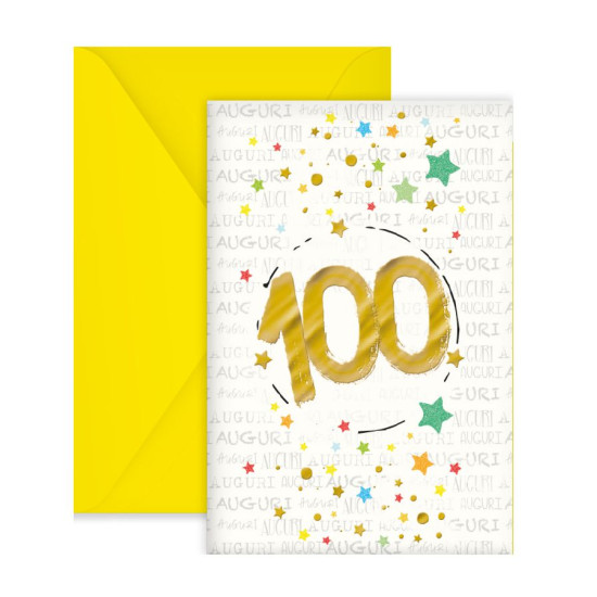 Biglietti auguri 100 ANNI 6pz