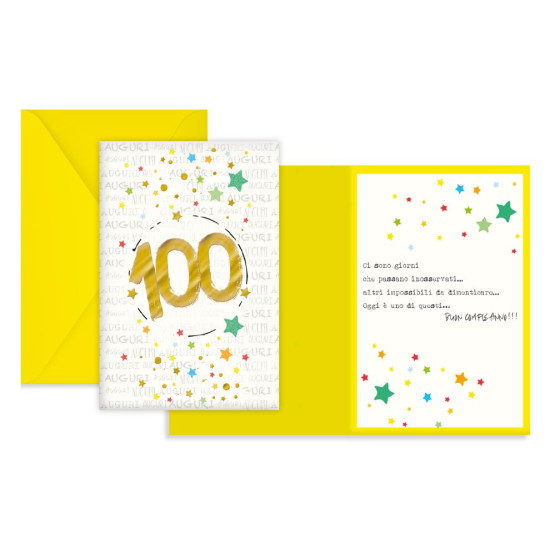 Biglietti auguri 100 ANNI 6pz