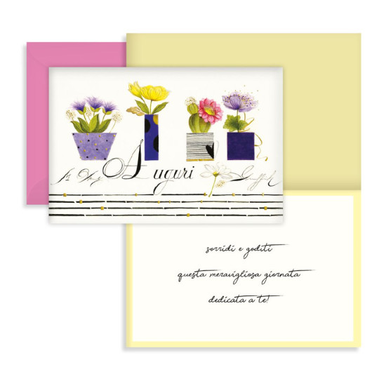 Biglietti BUON COMPLEANNO fiori 12pz Biglietti BUON COMPLEANNO fiori 12pz