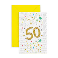 Biglietti auguri 50 ANNI stelle 6pz