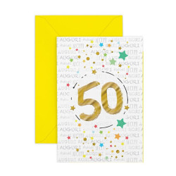 Biglietti auguri 50 ANNI stelle 6pz