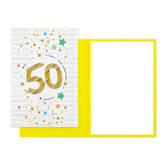 Biglietti auguri 50 ANNI stelle 6pz