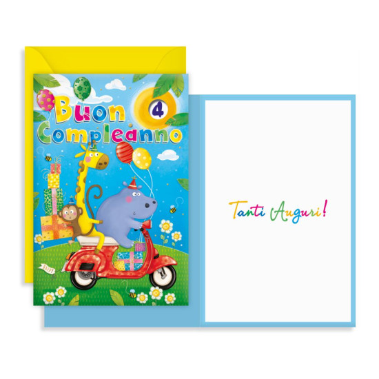 Biglietti COMPLEANNO rotella bimbi 1/9 12pz Biglietti COMPLEANNO rotella bimbi 1/9 12pz