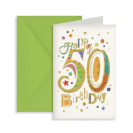 Biglietto COMPLEANNO 50 anni ORO 6pz