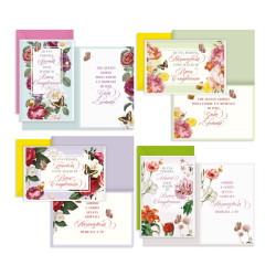 Biglietti auguri COMPLEANNO fiori 12pz