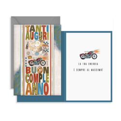 Biglietti COMPLEANNO con rotella numeri - 12pz