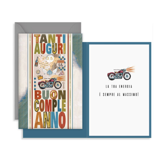 Biglietti COMPLEANNO con rotella numeri - 12pz