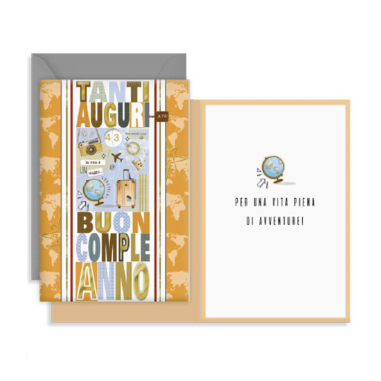 Biglietti COMPLEANNO con rotella numeri - 12pz
