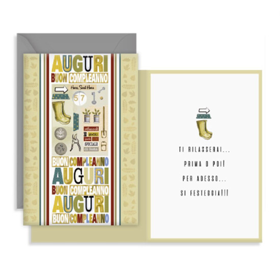 Biglietti COMPLEANNO con rotella numeri - 12pz