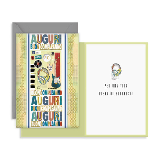 Biglietti COMPLEANNO con rotella numeri - 12pz