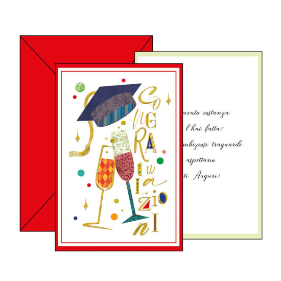 Biglietti auguri LAUREA oro 12pz