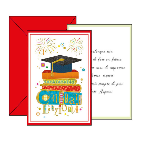 Biglietti auguri LAUREA oro 12pz