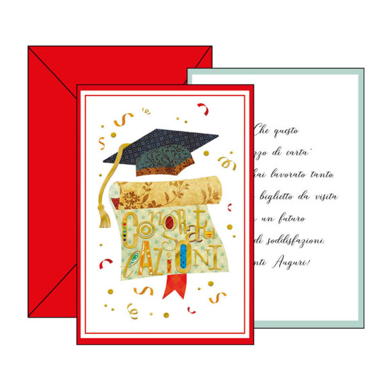 Biglietti auguri LAUREA oro 12pz