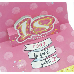 Biglietti auguri 18 ANNI pop-up 12pz Biglietti auguri 18 ANNI pop-up 12pz