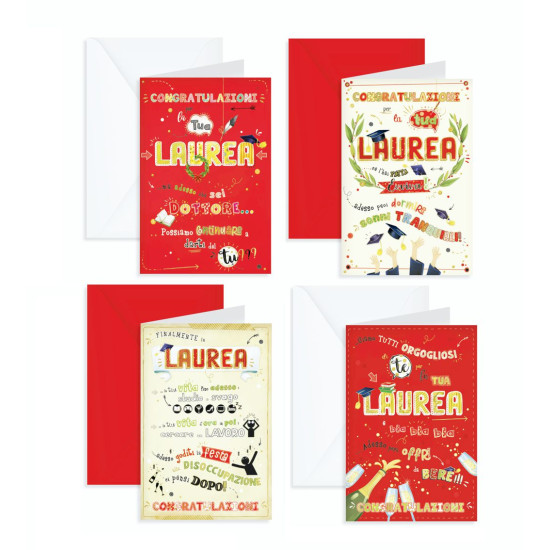 Biglietti LAUREA humor 12pz
