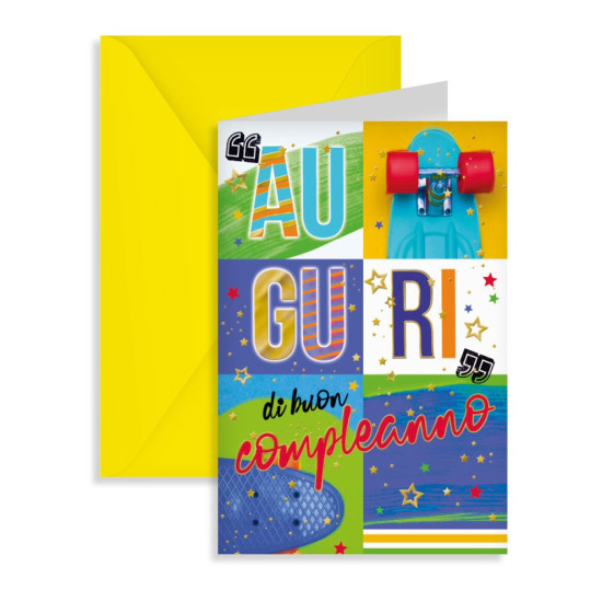 Biglietti COMPLEANNO maschili 12pz Biglietti COMPLEANNO maschili 12pz