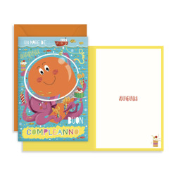 Biglietto auguri compleanno 9 anni - 6pz