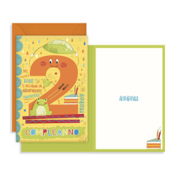 Biglietto auguri compleanno 2 anni - 6pz