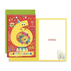 Biglietto auguri compleanno 6 anni - 6pz