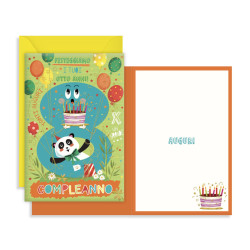 Biglietto auguri compleanno 8 anni - 6pz