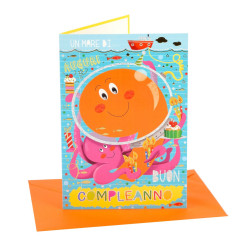 Biglietto auguri compleanno 9 anni -  6pz