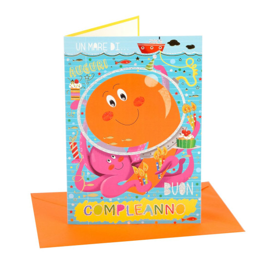 Biglietto auguri compleanno 9 anni -  6pz