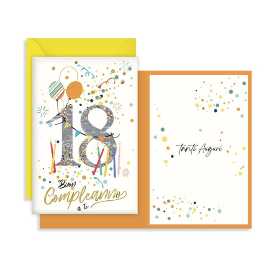 Biglietto auguri 18 anni - 6pz Biglietto auguri 18 anni - 6pz