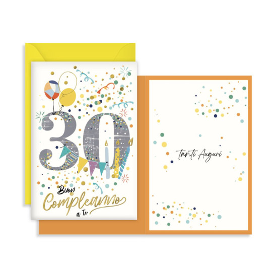 Biglietto auguri 30 anni - 6pz