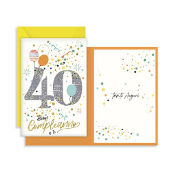 Biglietto auguri 40 anni - 6pz Biglietto auguri 40 anni - 6pz