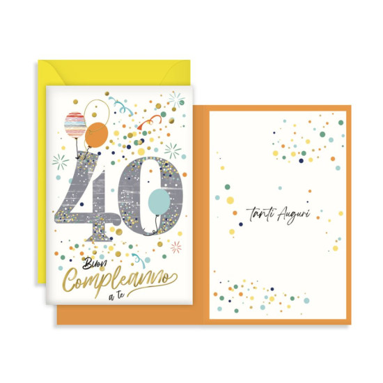 Biglietto auguri 40 anni - 6pz