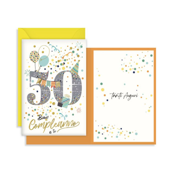 Biglietto auguri 50 anni - 6pz Biglietto auguri 50 anni - 6pz