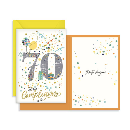 Biglietto auguri 70 anni - 6pz