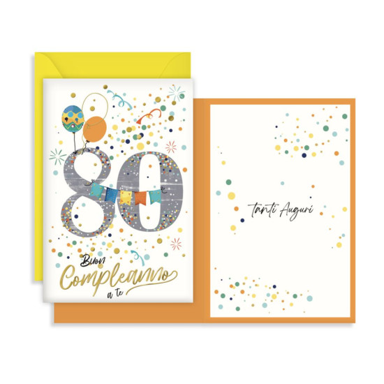 Biglietto auguri 80 anni - 6pz