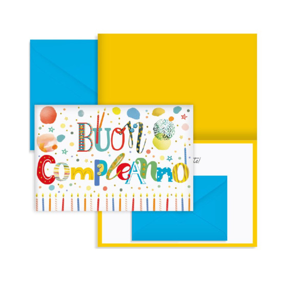 Biglietti auguri PORTA SOLDI compleanno 12pz Biglietti auguri PORTA SOLDI compleanno 12pz