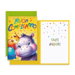 Biglietti auguri COMPLEANNO cuccioli 12pz Biglietti auguri COMPLEANNO cuccioli 12pz