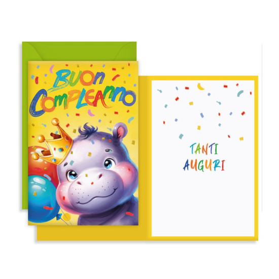 Biglietti auguri COMPLEANNO cuccioli 12pz Biglietti auguri COMPLEANNO cuccioli 12pz