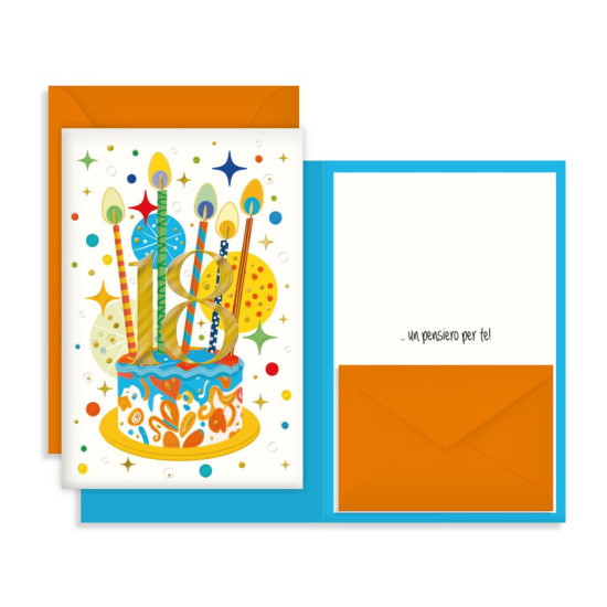Biglietti auguri porta soldi 18 ANNI 12pz Biglietti auguri porta soldi 18 ANNI 12pz