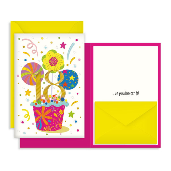 Biglietti auguri porta soldi 18 ANNI 12pz Biglietti auguri porta soldi 18 ANNI 12pz