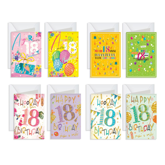 Biglietti auguri COMPLEANNO 18 anni expò 48pz Biglietti auguri COMPLEANNO 18 anni expò 48pz