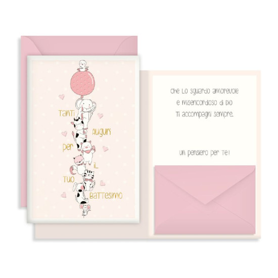 Biglietti auguri BATTESIMO porta soldi 12pz Biglietti auguri BATTESIMO porta soldi 12pz