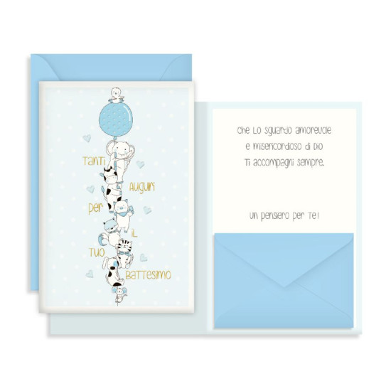 Biglietti auguri BATTESIMO porta soldi 12pz Biglietti auguri BATTESIMO porta soldi 12pz