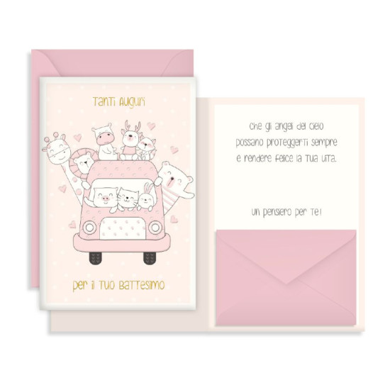 Biglietti auguri BATTESIMO porta soldi 12pz Biglietti auguri BATTESIMO porta soldi 12pz