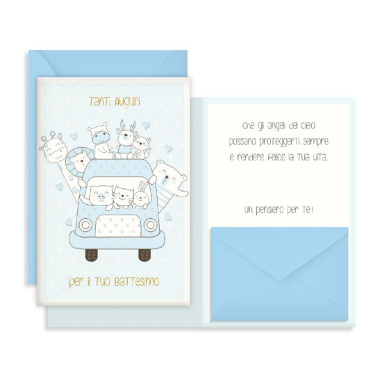 Biglietti auguri BATTESIMO porta soldi 12pz Biglietti auguri BATTESIMO porta soldi 12pz