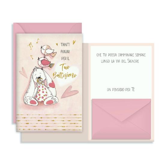 Biglietti auguri BATTESIMO porta soldi 12pz