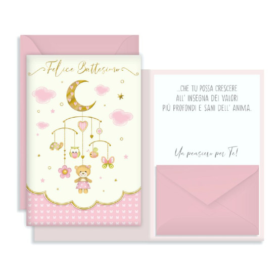 Biglietti auguri BATTESIMO porta soldi 12pz