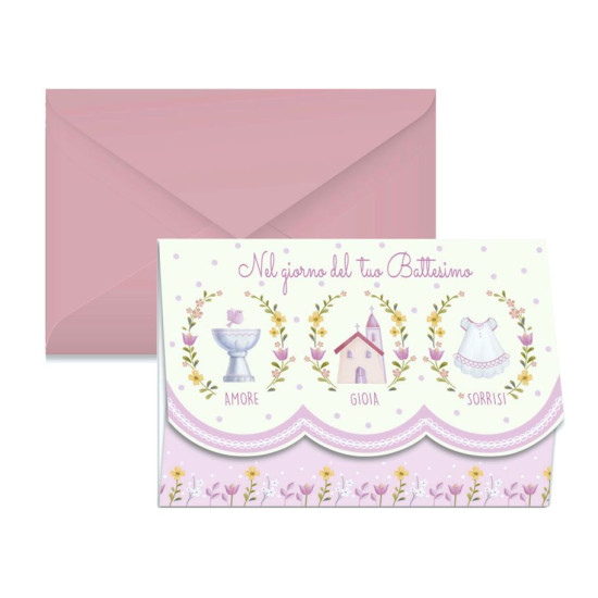 Biglietti auguri porta soldi BATTESIMO 12pz Biglietti auguri porta soldi BATTESIMO 12pz