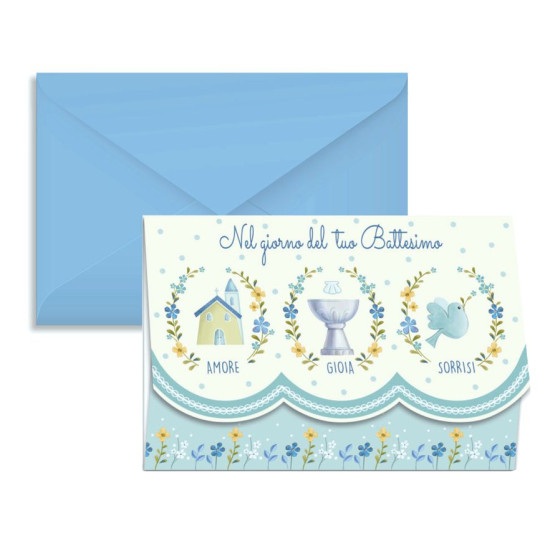 Biglietti auguri porta soldi BATTESIMO 12pz Biglietti auguri porta soldi BATTESIMO 12pz